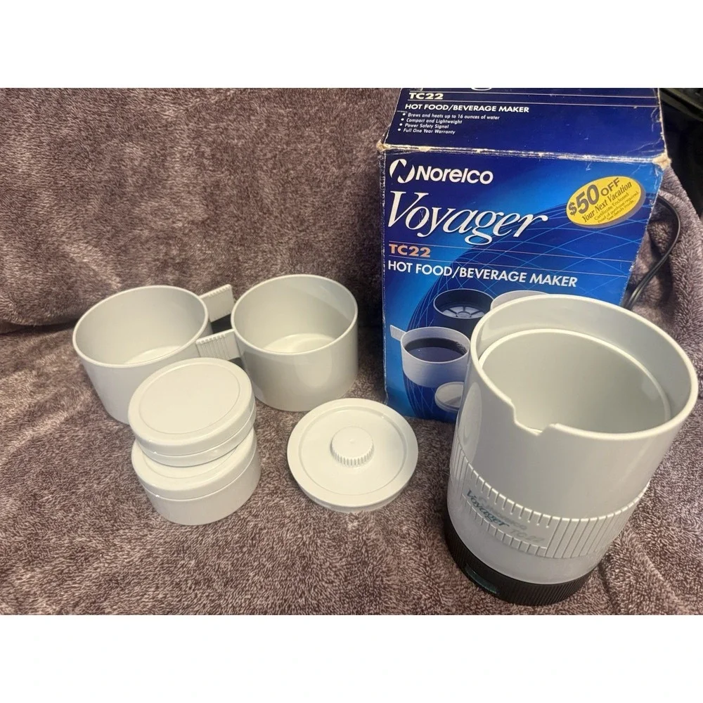 NORELCO Hot Stuff Travel, Work Hot Food Beverage Maker Model #TC22 1986